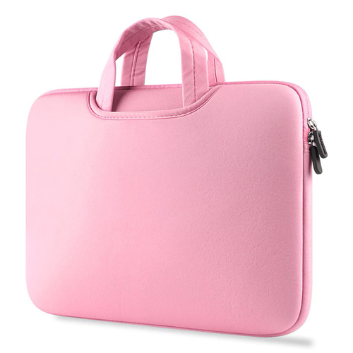 BR04 | Neoprenová taška, pouzdro na notebook 15,6&quot; | držadla, dvě boční kapsy | růžová