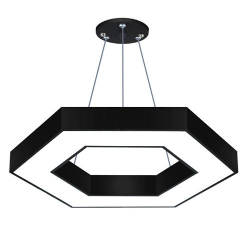 LPL-002 | Závěsné LED stropní svítidlo 36W | šestiúhelník | hliník | CCD nebliká | Φ60x6