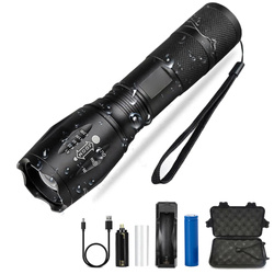 TL-505 | XML-T6 CREE aluminum LED tactical flashlight | zoom function, 18650 rechargeable battery, charger + cable, case | 1200lm, 5 lighting modes