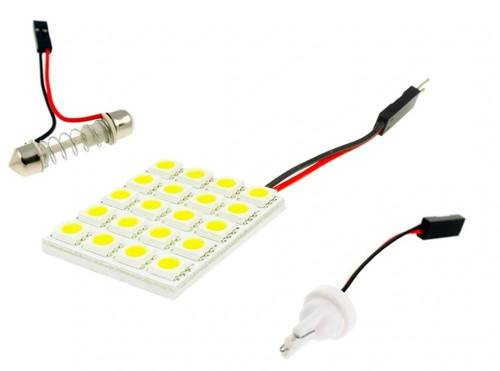 COB LED Panel 20 SMD 5050 4x5 + adapters W5W, C5W, T4W