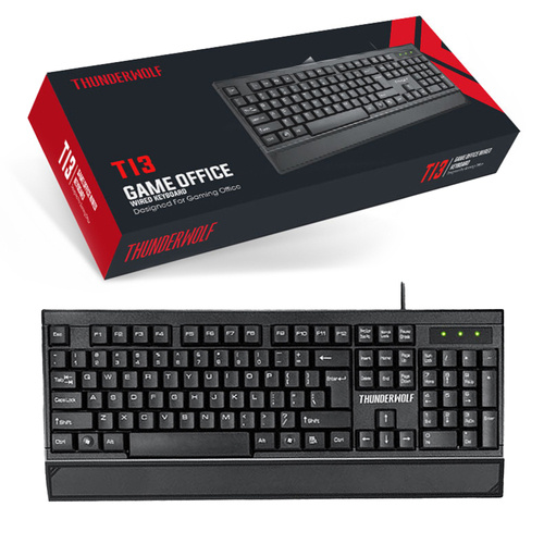 T13 | Wired keyboard with integrated palm rest, full-size, quiet, for the office