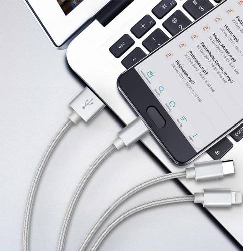 UC-005 | 3in1 1.2M | USB cable for charging the phone 3in1 - Micro USB / Lightning / Type-C