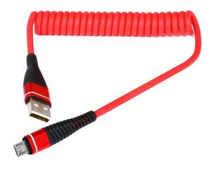 AM32 | Micro-USB 1M | USB-Spiralkabel zum Aufladen des Telefons | Schnellladung 3.0 2.4A
