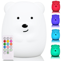 NL-04 | Silikon-RGB-LED-Lampe für Kinder Teddybär Misiek Bär LED | IR-Fernbedienung