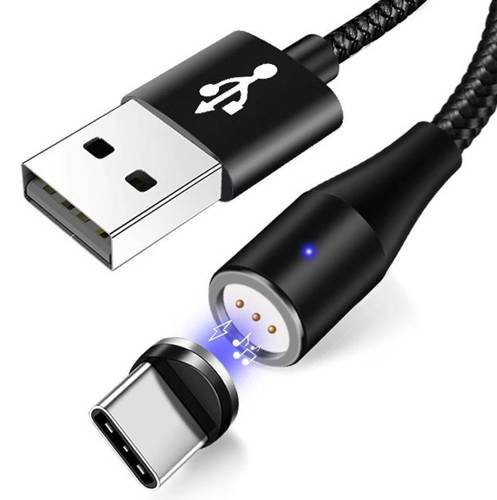 AM60 | 2M USB C Magnetisch Kabel | Nylon Handy Ladekabel QC 3.0 5A
