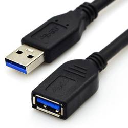 UE3.0-2M-Fekete | USB 3.0 hosszabbító kábel | apa + anya dugók | 2 méter
