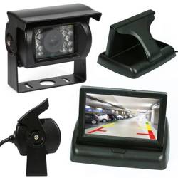 2w1 | PZ704 PZ470 | Zestaw - kamera cofania 18IR 12-24V ze składanym monitorem 4,3" LCD TFT