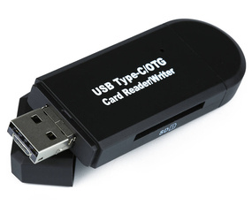 CR-023 | Czytnik kart pamięci SD, microSD | USB, micro USB, USB typ C | USB OTG