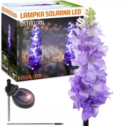 FLD-33-PURPLE | Kwiatek solarny | Ogrodowa lampa solarna LED Ostróżka | 72 cm, 600 mAh