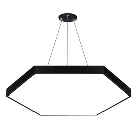 LPL-003 | Lampa sufitowa wisząca LED 100W | heksagon pełny | aluminium | CCD niemrugająca | Φ100x6