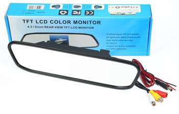 Lusterko Monitor 4,3" | PZ702  TFT LCD w lusterku do kamery cofania 12V
