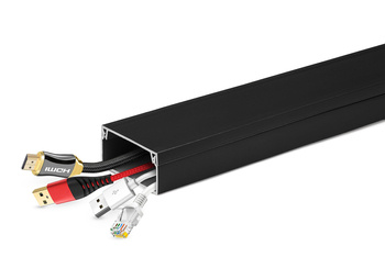ZXC-20-1M | Listwa maskująca do kabli RTV, kanał kablowy, maskownica | Taśma samoprzylepna 3M | 1 metr, 40x20mm, czarna