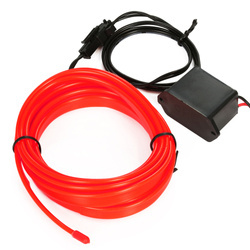 Zestaw El Wire Czerwony 5M - Światłowód Ambient Light EL Wire z odzielnym inverterem 12V