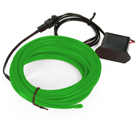 Zestaw El Wire Zielony 2M - Światłowód Ambient Light EL Wire z odzielnym inverterem 12V