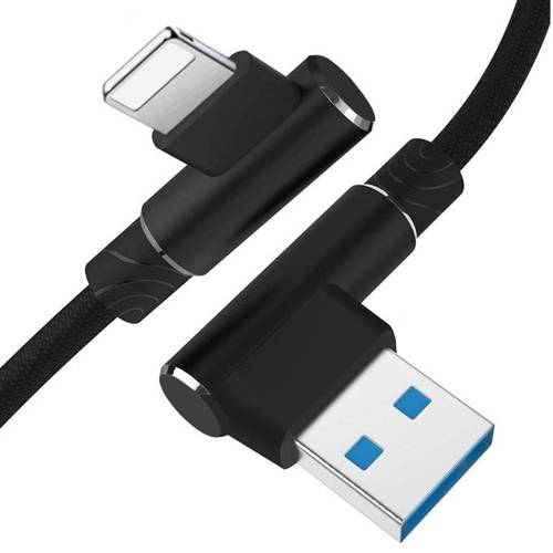 AM30 | Apple Lightning 1M | Kątowy kabel USB do ładowania telefonu | iPhone 5 6 7 8 X 11 2.4A
