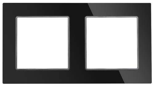 SC80-2 | Ramka podwójna do wkładów serii F60 | Czarne szkło hartowane