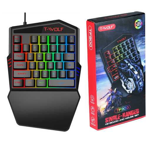 T19 | Gamingowa klawiatura jednoręczna z podświetleniem LED, keypad