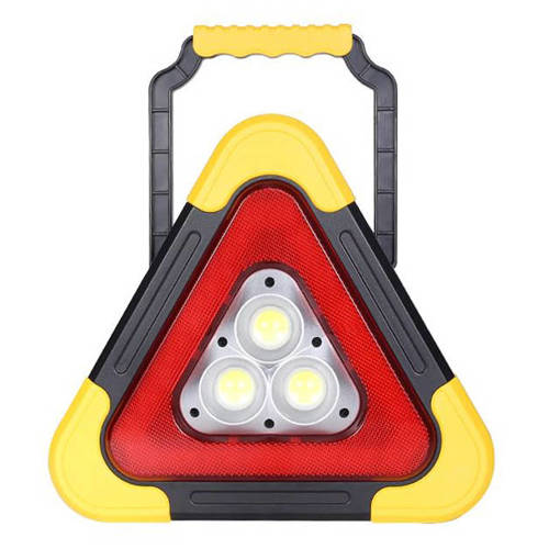 W838 | Latarka - trójkąt ostrzegawczy 3x LED z powerbankiem i panelem solarnym
