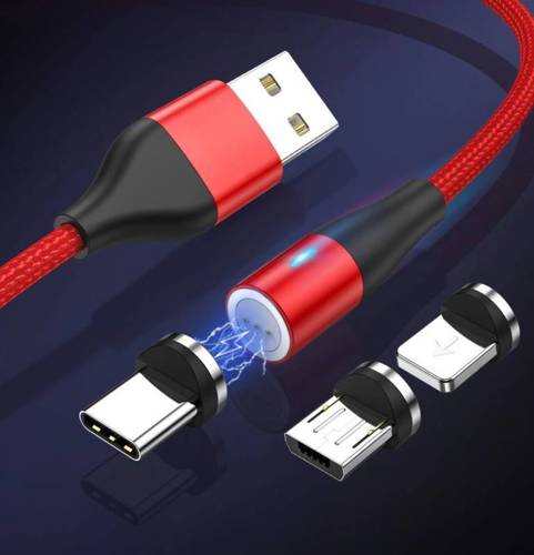 AM60 | 3in1 2M | Cablu magnetic de 5A pentru încărcare rapidă și transfer de date | 3 sfaturi