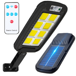 LD-240COB | Садовий світлодіодний світильник на сонячних батареях з датчиком руху і сутінків IP65 | 240 світлодіодів COB | ІЧ пульт дистанційного керування