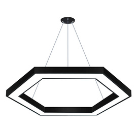 LPL-002 | Підвісний світлодіодний стельовий світильник 80W | шестикутник | алюміній | CCD не блимає | Φ120x6