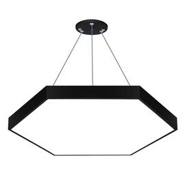 LPL-003 | Підвісний світлодіодний стельовий світильник 80W | шестикутник повний | алюміній | CCD не блимає | Φ80x6