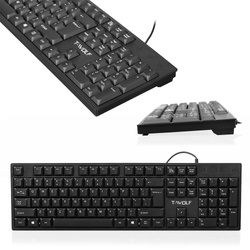 Т15 | Дротова плоска клавіатура з цифровою клавіатурою, низькопрофільні кнопки, для офісу, тиха