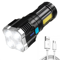 TL-S03 | 4x LED + COB багатофункціональний ліхтарик із вбудованою акумуляторною батареєю | 1000лм, 4 режими освітлення, до 8 годин роботи